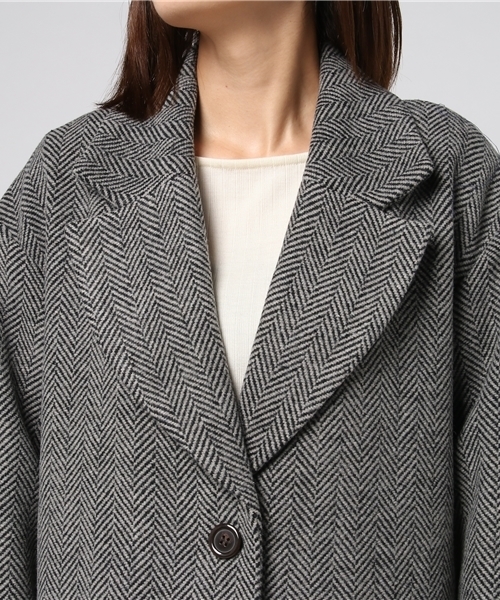 MERLOT（メルロー）の「ツイードヘリンボーンチェスターコート653-6527