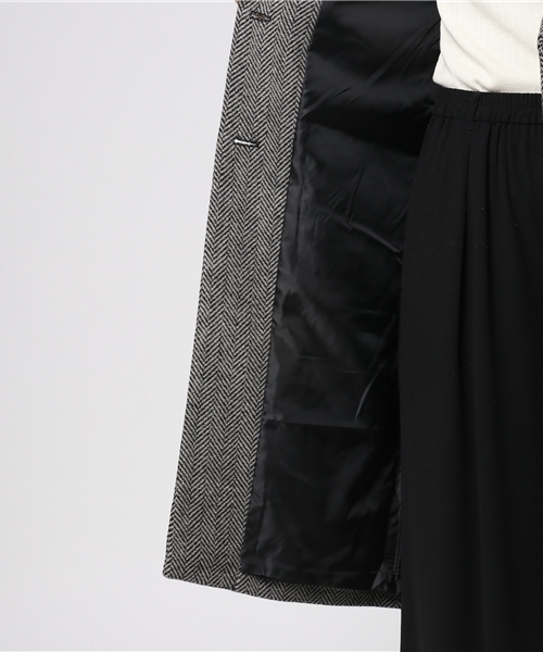 MERLOT（メルロー）の「ツイードヘリンボーンチェスターコート653-6527（チェスターコート・レディース・ホワイト/ベージュ/ブラック・FREE）」の5枚目の写真