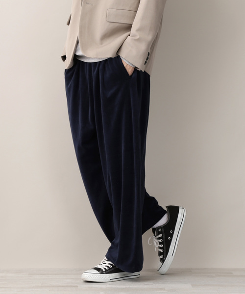 MONO-MART（モノマート）の「シルキーベロアワイドトラックパンツ/ワイドパンツ（その他パンツ・メンズ・ブラック/ネイビー/グレー・FREE）」の3枚目の写真