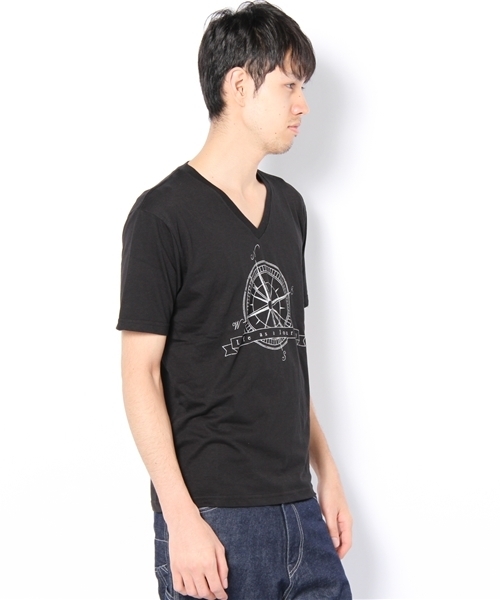 BEAMS LIGHTS Men's（ビームスライツ メンズ）の「□BEAMS LIGHTS / プリントVネックTシャツ（Tシャツ/カットソー・メンズ・ライトグレー/ブラック・SMALL/MEDIUM/LARGE）」の3枚目の写真