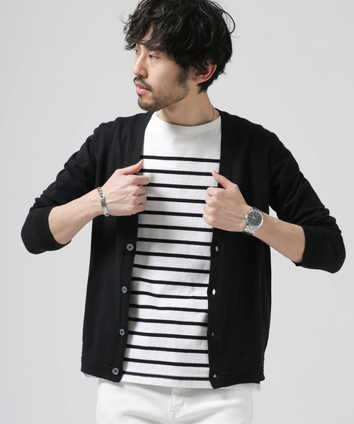 NANO universe（ナノユニバース）の「ソロッテクス混ウォッシャブルVカーデ（カーディガン/ボレロ・メンズ・ブラック/ネイビー/その他1/ベージュ/グレー/その他2・LARGE/X-LARGE/MEDIUM/SMALL）」の2枚目の写真