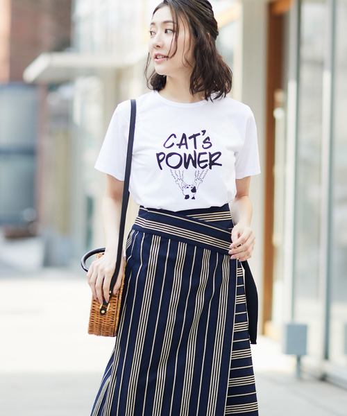 RIVE DROITE（リヴドロワ）の「CAT　TEE（Tシャツ/カットソー・レディース・オフホワイト/グレー・FREE）」の6枚目の写真