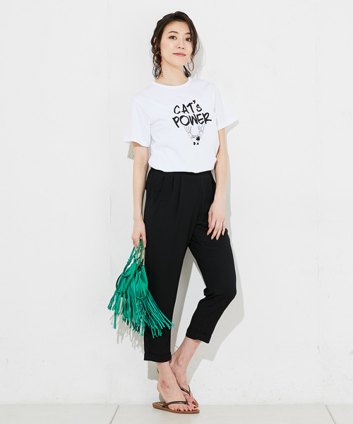 RIVE DROITE（リヴドロワ）の「CAT　TEE（Tシャツ/カットソー・レディース・オフホワイト/グレー・FREE）」の13枚目の写真