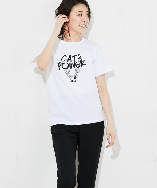 RIVE DROITE（リヴドロワ）の「CAT　TEE（Tシャツ/カットソー・レディース・オフホワイト/グレー・FREE）」の17枚目の写真