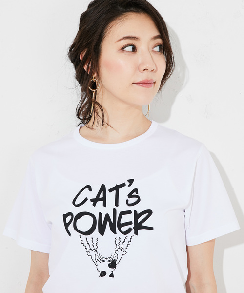 RIVE DROITE（リヴドロワ）の「CAT　TEE（Tシャツ/カットソー・レディース・オフホワイト/グレー・FREE）」の5枚目の写真