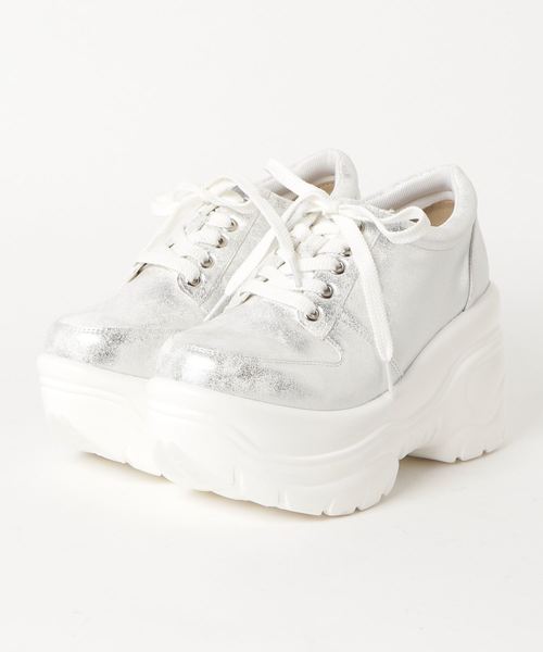 tiptop（ティップトップ）の「ボリューム底スニーカー（スニーカー・レディース・ブラック/オフホワイト/シルバー・MEDIUM/LARGE）」の3枚目の写真