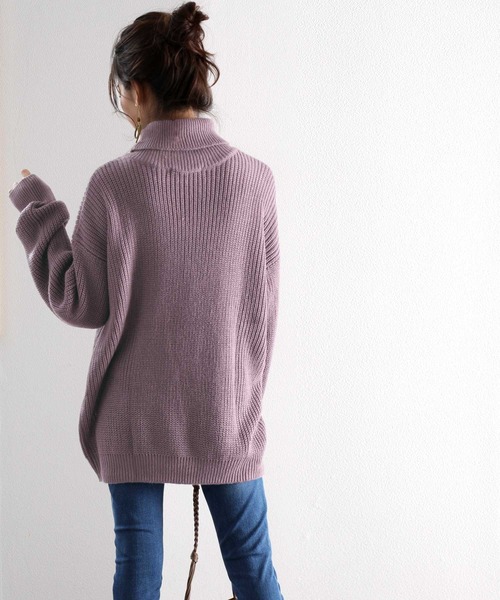 classicalelf(クラシカルエルフ)の「タートルネックミドル丈無地ローゲージニットプルオーバー(長袖)(ニット/セーター・レディース・オフホワイト/ブラック/チャコールグレー/ベージュ/オレンジ/パープル・MEDIUM/X-LARGE/XXX-LARGE)」の18枚目の写真