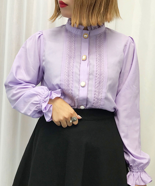 apres jour(アプレジュール)の「イロイロボタンスタンドレースブラウス【ZOZOTOWN限定アイテム】(シャツ/ブラウス・レディース・ブラック/オフホワイト/ラベンダー・フリー)」の11枚目の写真