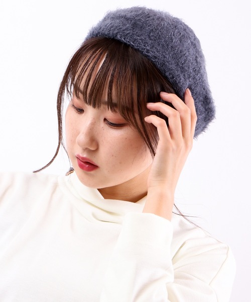 FUNALIVE(ファンアライブ)の「ロングヤーン モヘヤ調ニットベレー帽(ハンチング/ベレー帽・レディース・ブラック/ベージュ/ネイビー/オフホワイト/ワインレッド/オリーブドラブ・FREE)」の1枚目の写真