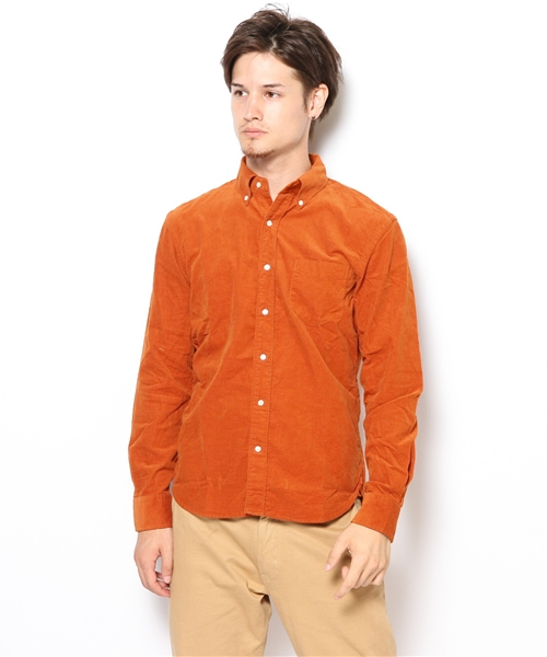 EDIFICE（エディフィス）の「◇【MENS JOKER12月号掲載】コーデュロイボタンダウンシャツ（シャツ/ブラウス・メンズ・グレー/ネイビー/ホワイト/オレンジ/グリーン/ブルー/マスタード/ボルドー・MEDIUM/LARGE/SMALL）」の8枚目の写真