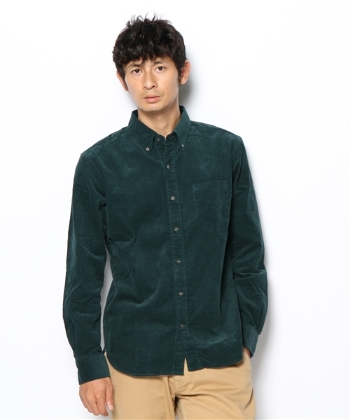 EDIFICE（エディフィス）の「◇【MENS JOKER12月号掲載】コーデュロイボタンダウンシャツ（シャツ/ブラウス・メンズ・グレー/ネイビー/ホワイト/オレンジ/グリーン/ブルー/マスタード/ボルドー・MEDIUM/LARGE/SMALL）」の4枚目の写真
