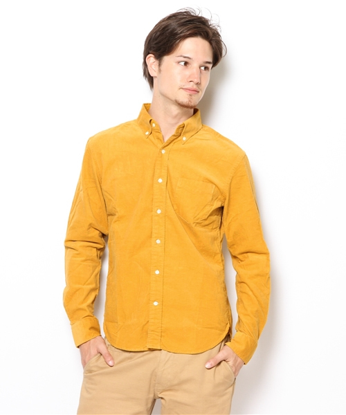 EDIFICE（エディフィス）の「◇【MENS JOKER12月号掲載】コーデュロイボタンダウンシャツ（シャツ/ブラウス・メンズ・グレー/ネイビー/ホワイト/オレンジ/グリーン/ブルー/マスタード/ボルドー・MEDIUM/LARGE/SMALL）」の6枚目の写真