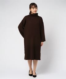 WEGO | WEGO/オフタートルワイドリブスリットワンピース(ワンピース)