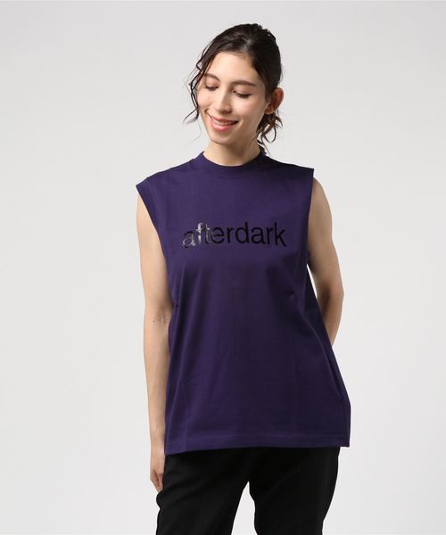 JOHN LAWRENCE SULLIVAN（ジョンローレンスサリバン）の「"AFTER DARK" PRINTED SLEEVELESS TEE（Tシャツ/カットソー・レディース・ホワイト/パープル/グリーン・MEDIUM）」の3枚目の写真
