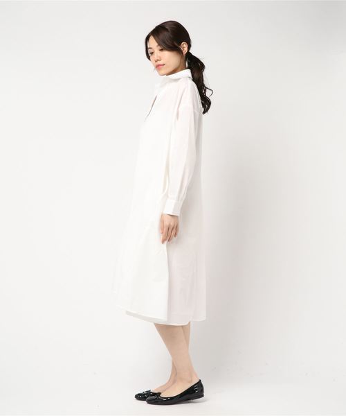 reca(レカ)の「テントワンピース(シャツワンピース・レディース・ベージュ/オフホワイト/カーキ・M)」の4枚目の写真