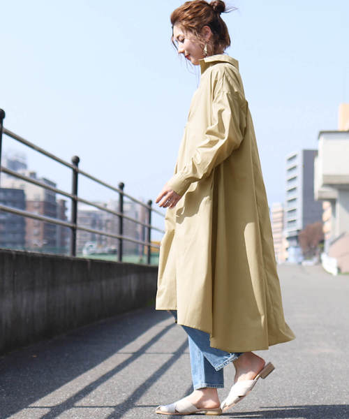 reca(レカ)の「テントワンピース(シャツワンピース・レディース・ベージュ/オフホワイト/カーキ・M)」の20枚目の写真