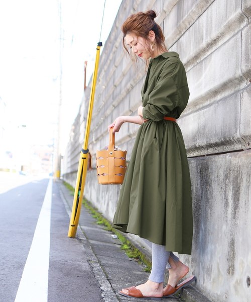 reca(レカ)の「テントワンピース(シャツワンピース・レディース・ベージュ/オフホワイト/カーキ・M)」の15枚目の写真