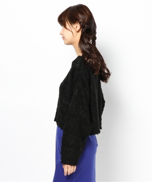 mystic（ミスティック）の「メランジショートニット（ニット/セーター・レディース・オフホワイト/ブルー/ピンク/ブラック・ﾌﾘ-）」の6枚目の写真