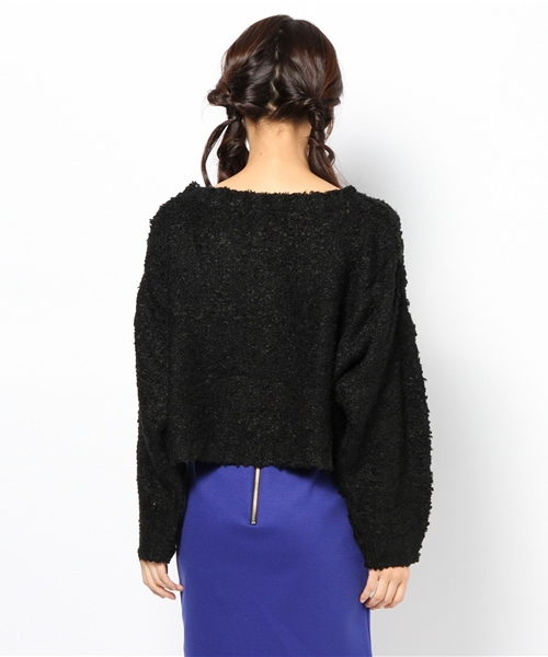 mystic（ミスティック）の「メランジショートニット（ニット/セーター・レディース・オフホワイト/ブルー/ピンク/ブラック・ﾌﾘ-）」の7枚目の写真