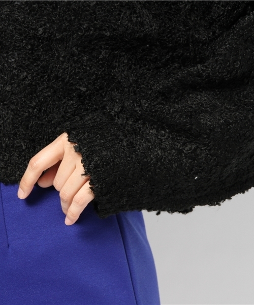 mystic（ミスティック）の「メランジショートニット（ニット/セーター・レディース・オフホワイト/ブルー/ピンク/ブラック・ﾌﾘ-）」の9枚目の写真