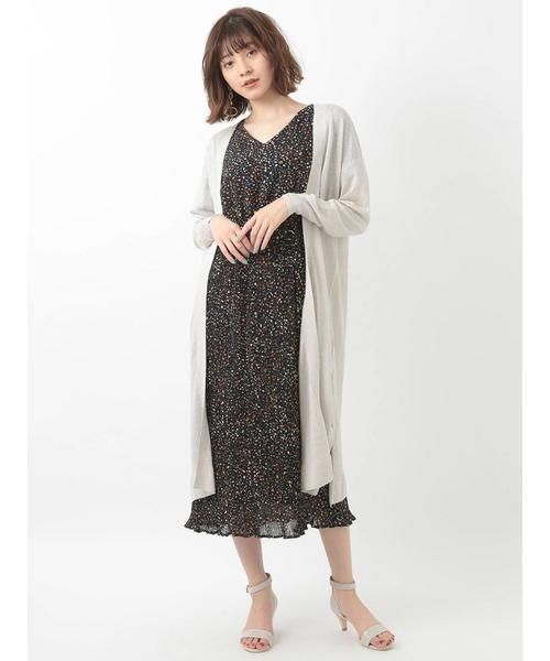 YECCA VECCA（イェッカヴェッカ）の「P.フレンチリネンロングカーディガン ●（カーディガン/ボレロ・レディース・ライトベージュ/ブラウン/ネイビー・FREE）」の4枚目の写真