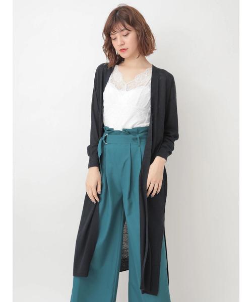 YECCA VECCA（イェッカヴェッカ）の「P.フレンチリネンロングカーディガン ●（カーディガン/ボレロ・レディース・ライトベージュ/ブラウン/ネイビー・FREE）」の8枚目の写真