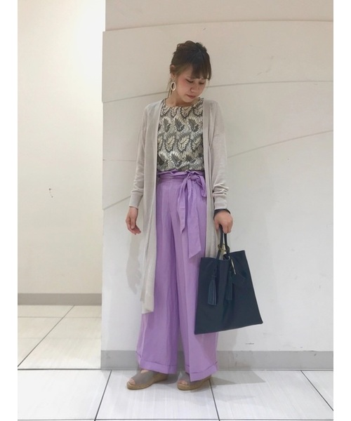 YECCA VECCA（イェッカヴェッカ）の「P.フレンチリネンロングカーディガン ●（カーディガン/ボレロ・レディース・ライトベージュ/ブラウン/ネイビー・FREE）」の19枚目の写真