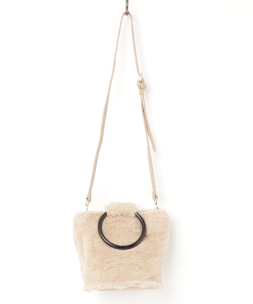 BarcosBlue（バルコスブルー）の「【BarcosBlue】 リングハンドルマシュマロハンドバッグ（ハンドバッグ・レディース・グレー/ベージュ/ピンク・ONE SIZE）」の3枚目の写真