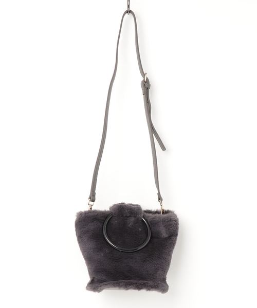 BarcosBlue（バルコスブルー）の「【BarcosBlue】 リングハンドルマシュマロハンドバッグ（ハンドバッグ・レディース・グレー/ベージュ/ピンク・ONE SIZE）」の2枚目の写真