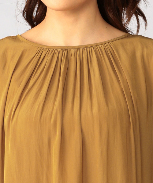A/C DESIGN BY ALPHA CUBIC（エーシーデザインバイアルファキュービック）の「シャーリングブラウス（シャツ/ブラウス・レディース・マスタード/カーキ/オフホワイト・11号/9号）」の9枚目の写真