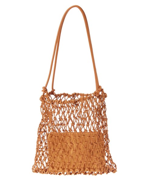 fifth(フィフス)の「ポーチインフィッシュネットスクエアバッグ(ショルダーバッグ・レディース・ブラウン/アイボリー・FREE)」の1枚目の写真