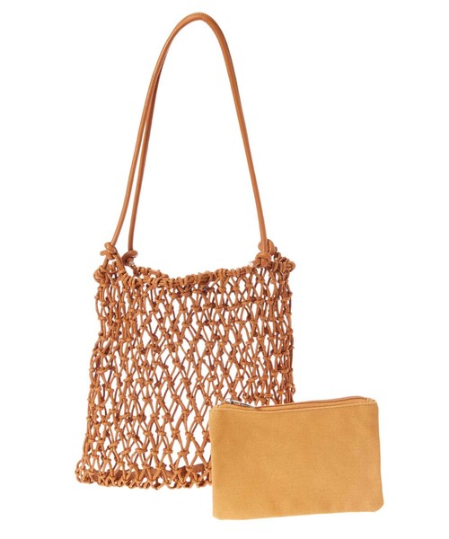 fifth(フィフス)の「ポーチインフィッシュネットスクエアバッグ(ショルダーバッグ・レディース・ブラウン/アイボリー・FREE)」の16枚目の写真