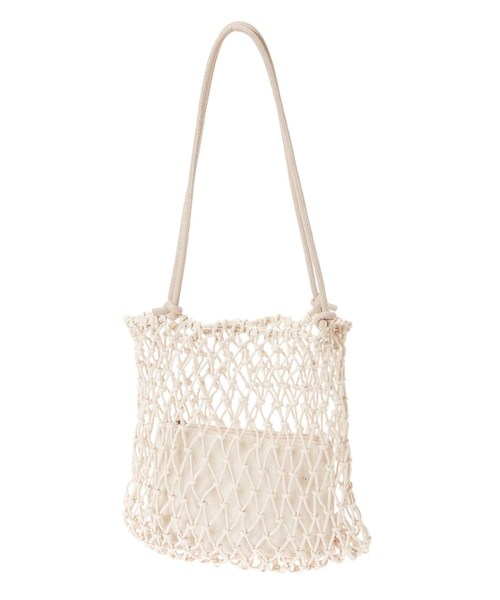 fifth(フィフス)の「ポーチインフィッシュネットスクエアバッグ(ショルダーバッグ・レディース・ブラウン/アイボリー・FREE)」の9枚目の写真