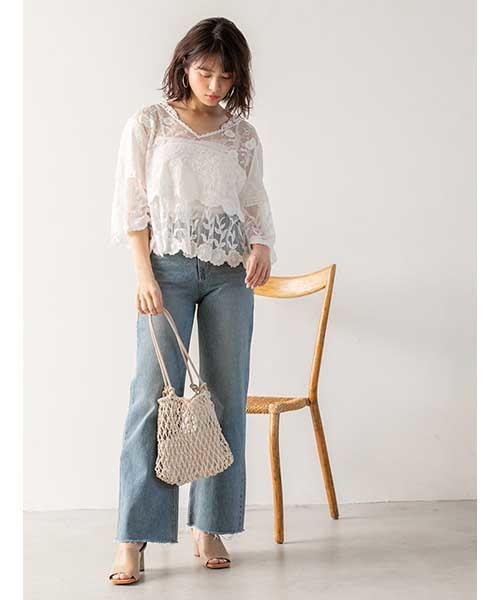 fifth(フィフス)の「ポーチインフィッシュネットスクエアバッグ(ショルダーバッグ・レディース・ブラウン/アイボリー・FREE)」の14枚目の写真