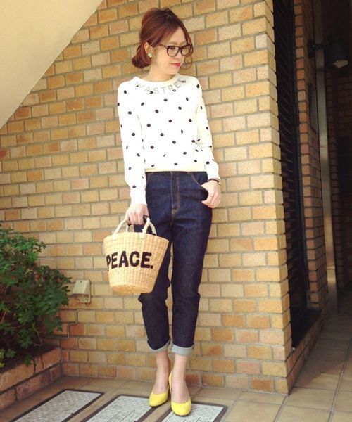 Another Edition（アナザーエディション）の「AE シシュウ+DOT PO（ニット/セーター・レディース・オフホワイト/ネイビー・フリー）」の6枚目の写真