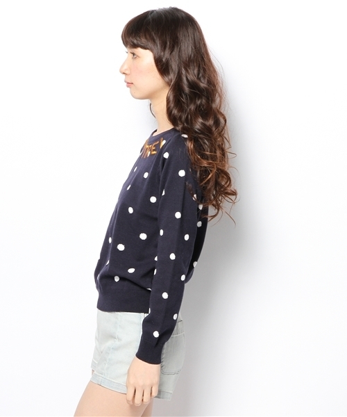 Another Edition（アナザーエディション）の「AE シシュウ+DOT PO（ニット/セーター・レディース・オフホワイト/ネイビー・フリー）」の5枚目の写真