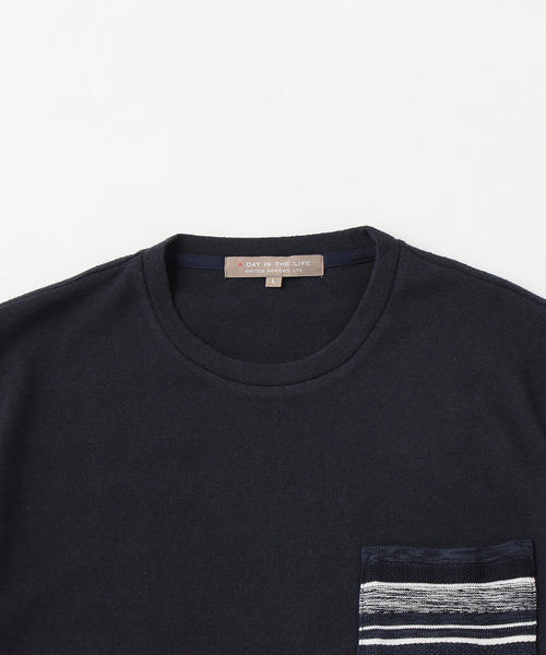 UNITED ARROWS LTD. OUTLET(ユナイテッドアローズアウトレット)の「<A DAY IN THE LIFE>ボーダーポケット Tシャツ(Tシャツ/カットソー・メンズ・ネイビー/ホワイト・X-LARGE/MEDIUM/SMALL/LARGE)」の4枚目の写真