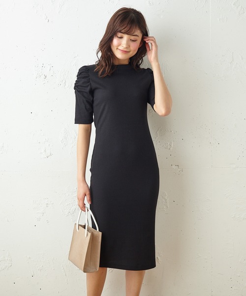 Roomy S ルーミーズ の パフスリーブリブワンピース ワンピース Wear