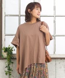 ロールアップスリーブイレヘムカットソー【大きいサイズ対応】【15号(3L)】