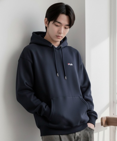 FILA（フィラ）の「【FILA/フィラ】ワンポイント ロゴ刺繍 裏起毛 スウェット プルパーカー フ―ディ（パーカー・レディース・ホワイト/ブラック/ネイビー/杢グレー/グレー系その他/グリーン系その他/セージグリーン/ブルーグレー/アッシュグレー・M/L/LL/3L）」の16枚目の写真