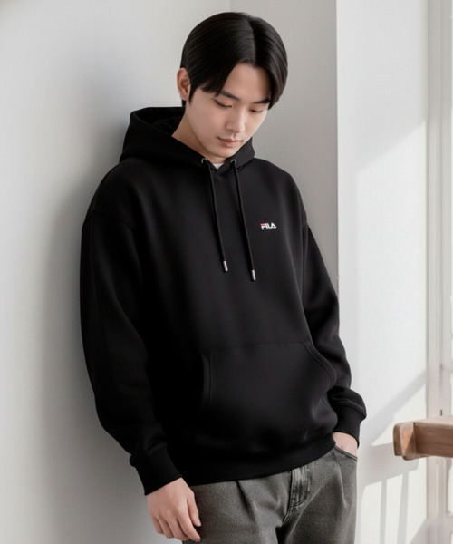 FILA（フィラ）の「【FILA/フィラ】ワンポイント ロゴ刺繍 裏起毛 スウェット プルパーカー フ―ディ（パーカー・レディース・ホワイト/ブラック/ネイビー/杢グレー/グレー系その他/グリーン系その他/セージグリーン/ブルーグレー/アッシュグレー・M/L/LL/3L）」の22枚目の写真