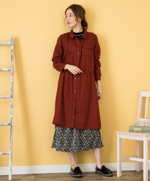 セール 大きいサイズ レディース Evlove イヴロヴ ワンピース 先染め シャツ襟 チェック 無地 サッシュ ロング シャツワンピ シャツワンピース Evlove イヴロヴ のファッション通販 Zozotown