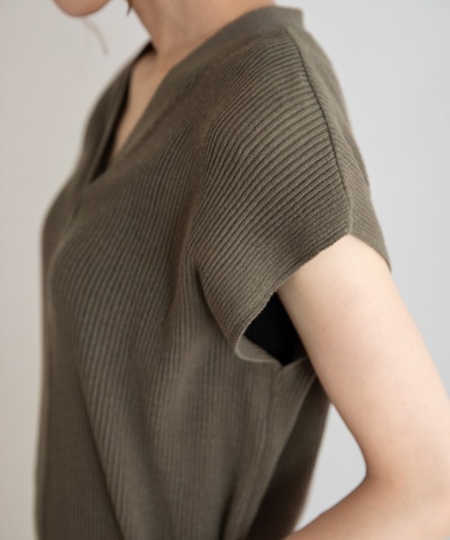 Munich（ミューニック）の「コットンリネンリブニット　ロングワンピース（ワンピース・レディース・ネイビー/カーキ/キナリ・FREE）」の14枚目の写真