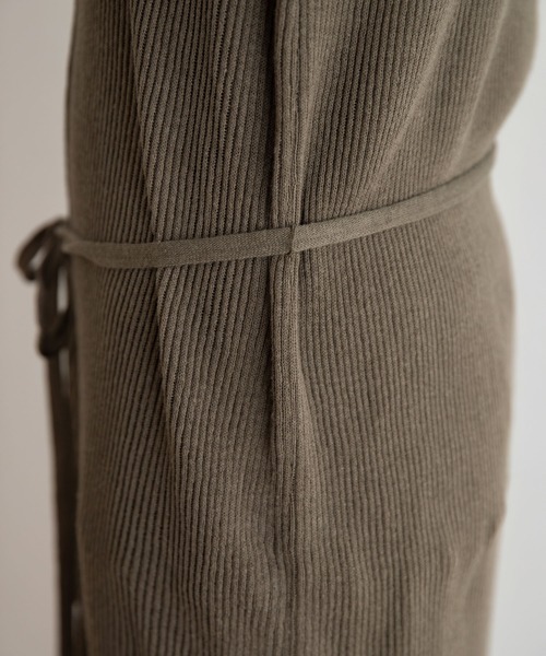 Munich（ミューニック）の「コットンリネンリブニット　ロングワンピース（ワンピース・レディース・ネイビー/カーキ/キナリ・FREE）」の17枚目の写真