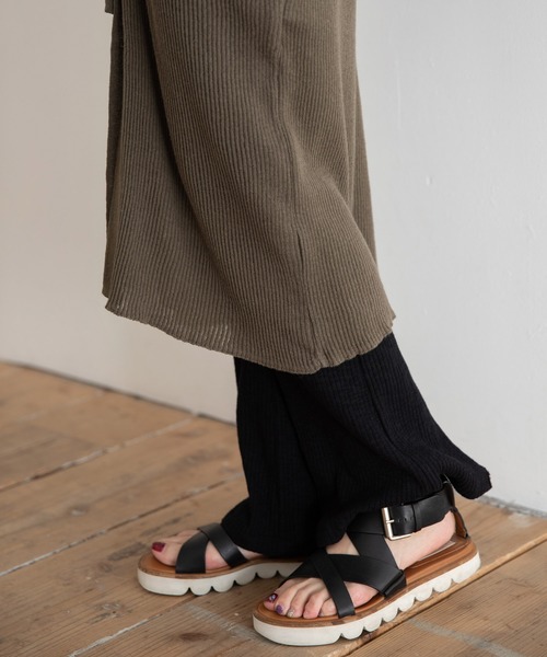 Munich（ミューニック）の「コットンリネンリブニット　ロングワンピース（ワンピース・レディース・ネイビー/カーキ/キナリ・FREE）」の11枚目の写真