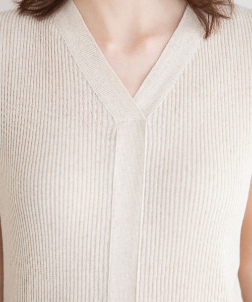 Munich（ミューニック）の「コットンリネンリブニット　ロングワンピース（ワンピース・レディース・ネイビー/カーキ/キナリ・FREE）」の18枚目の写真