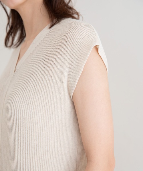 Munich（ミューニック）の「コットンリネンリブニット　ロングワンピース（ワンピース・レディース・ネイビー/カーキ/キナリ・FREE）」の12枚目の写真