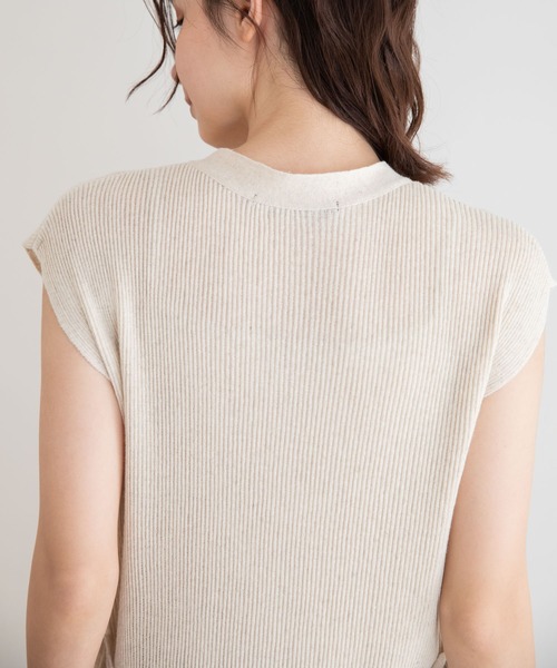 Munich（ミューニック）の「コットンリネンリブニット　ロングワンピース（ワンピース・レディース・ネイビー/カーキ/キナリ・FREE）」の6枚目の写真