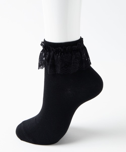 WEGO（ウィゴー）の「WEGO/レースソックス（ソックス/靴下・レディース・ブラック/ホワイト・FREE）」の3枚目の写真