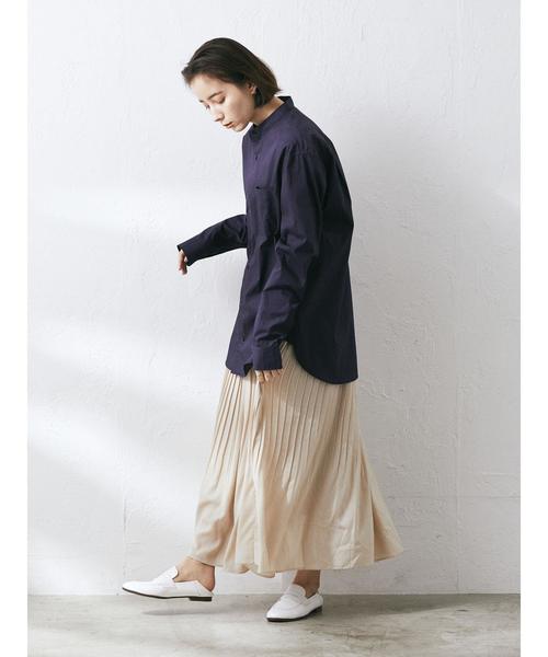 CRAFT STANDARD BOUTIQUE(クラフトスタンダードブティック)の「【2020SS】STAND COLLAR SHIRT/スタンドカラーベーシックとろみシャツ●*(シャツ/ブラウス・メンズ・チャコールグレー/ハウンドトゥース/ネイビー/グレー/アイボリー/ホワイト系その他7/チェック/ブルー系その他4・M/L/LL)」の22枚目の写真